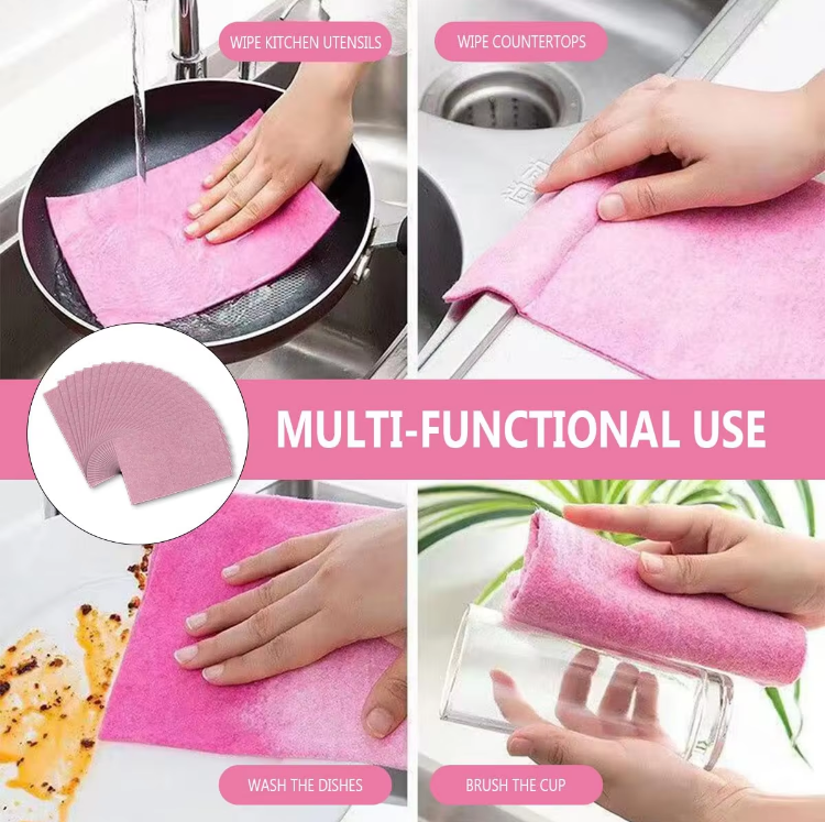 Magic Coconut Shell Rags for Home Kitchen Dishwashing, Degreasing And Absorbing Cleaning Cloths That Can Be Cut for Lazy Rags