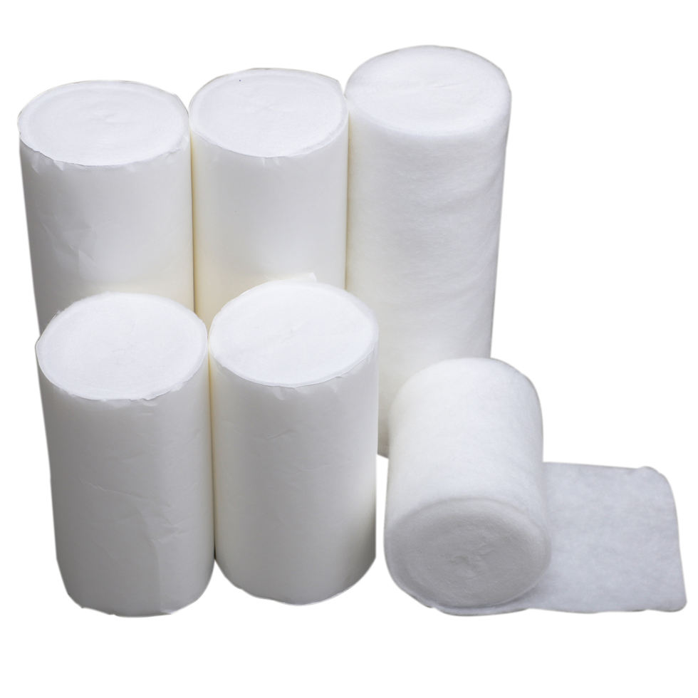 Wholesale Organic Cotton Material Roll Waterproof Raw Material Carded Polyester Cotton Wadding Roll Medical Cotton Pads Roll