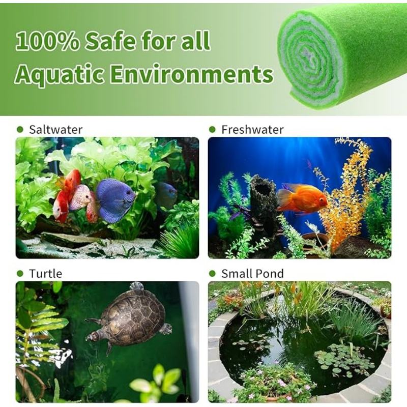 Aquarium Dual Density Filter Media Pad Roll Cut To Fit for Fish Tank And Canister Filters