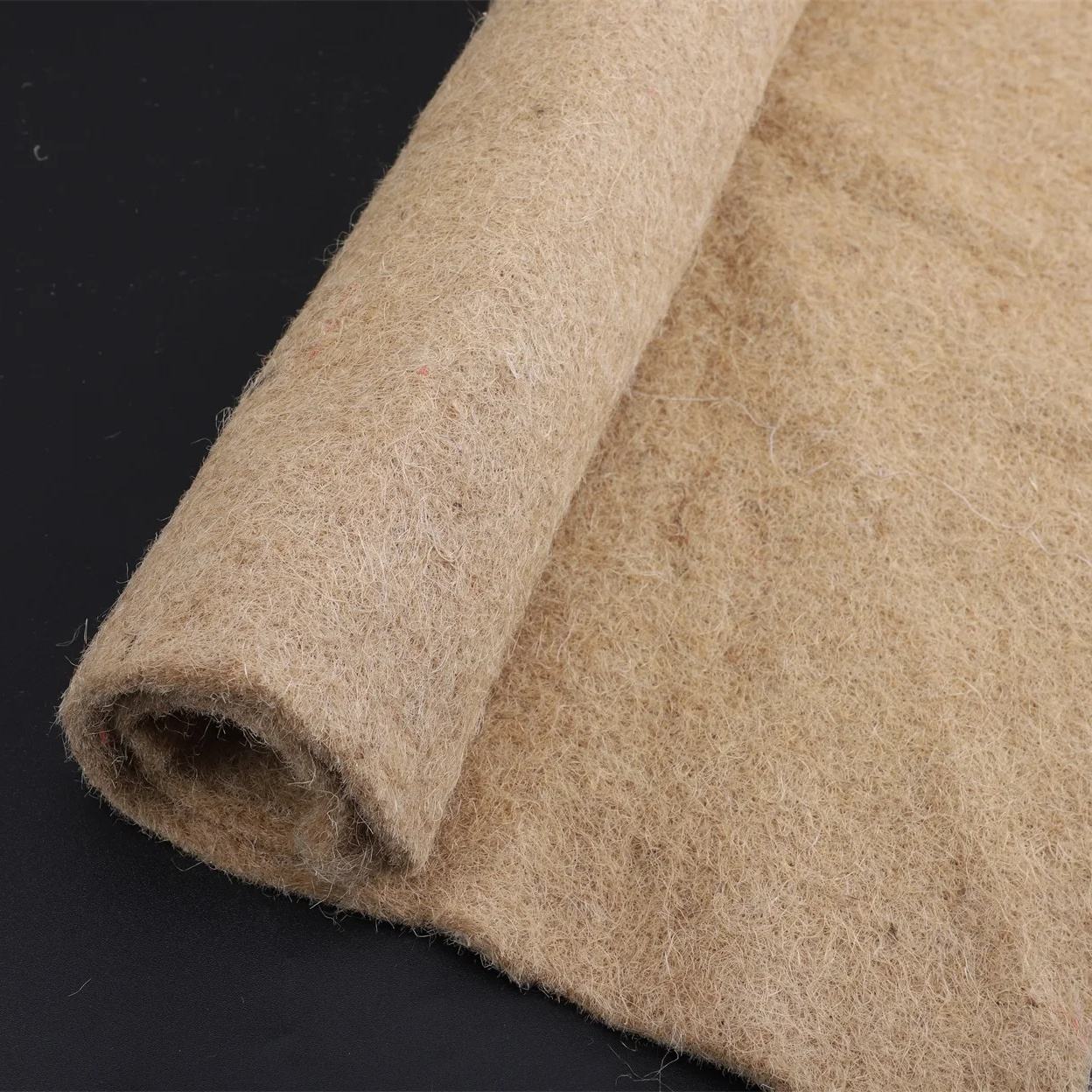 Biodegradable Jute Fabric Natural Nonwoven Felt Fabric Flax Fiber Fabric Felt for Linen Fiber Product