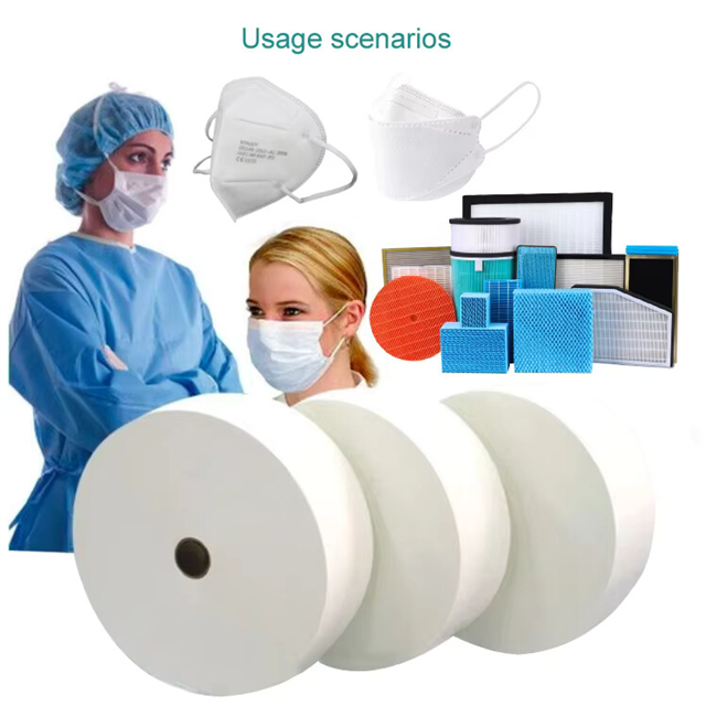 Custom 50g 80gsm Soft Through Hydrophilic Wadding Antibacterial PP Es Hot Air Cotton Fabric Non Woven for Kn95 Mask Inner Layer